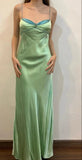 Fairytale Spaghetti Strap Green Satin Sheath Evening Dresses Gothic Prom Dresses HZ1108