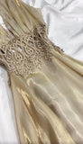 Gorgeous Glitter Satin Deep V A-Line Prom Dress Backless Party Dresses HZ1108