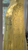 Gorgeous Butter Yellow Spaghetti Straps A-line Tulle Beaded Long Prom Dresses Backless Evening Gowns HZ1108