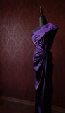 Elegant Dark Purple One Shoulder Satin Sheath Simple Evening Dresses HZ1108