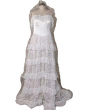 Elegant Ivory Off Shoulder Tulle Lace A-line Wedding Dress HZ1108