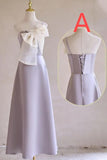 Gentle Purple Satin with Bow A-Line Bridesmaid Dress, Elegant Formal Evening Dress HZ1108