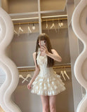 Princess-Inspired Spaghetti Straps Satin Lace Satin Short Prom Dresses Cute A-Line Two-Piece Homecoming Dress HZ1108
