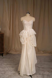 Elegant Tulle Lace Strapless Two-piece Evening Dress Simple Wedding Dress HZ1108