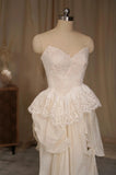 Elegant Tulle Lace Strapless Two-piece Evening Dress Simple Wedding Dress HZ1108