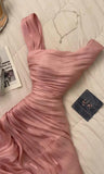 Elegant Pink A-Line Chiffon Party Dresses HZ1108