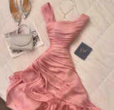 Elegant Pink A-Line Chiffon Party Dresses HZ1108