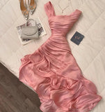 Elegant Pink A-Line Chiffon Party Dresses HZ1108