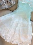 Ocean Blue Tulle Unique Lace Strap Short Party Dresses Homecoming Dress HZ1108