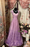 Pretty Purple Chiffon Applique Sweetheart A-Line Long Prom Dresses Formal Evening Gown HZ1108