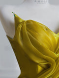 Chic Yellow Satin Sweetheart Neck A-Line Sweet 16 Dress Gorgeous Formal Evening Gowns HZ1108