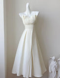 Beautiful Off-White Spaghetti Strap Prom Dresses Fashion Bridesmaid Dress HZ1108