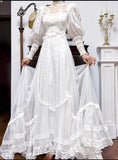 Charming A-Line White Turtleneck Lace Beading Tulle Long Sleeve Vintage Wedding Dress HZ1108