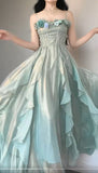 Tiffany Blue Fairytale Birthday Party Dress Spaghetti Straps Chiffon A-Line Princess Prom Dresses HZ1108
