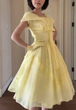 Retro Yellow A-Line Fashion Dress HZ1108