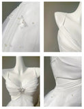 Fairytale Pearl Butterfly Tulle White French A-Line Spaghetti Straps Birthday Dresses HZ1108