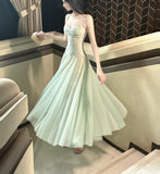 Fairytale Green Tulle Spaghetti Strap A-Line Birthday Prom Dress Sweet 16 Evening Gowns HZ1108