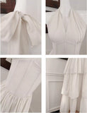 Cute Halter Neck Chiffon Layered A-Line White Party Dress HZ1108