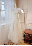 Sweet Light Apricot Spaghetti Straps Tulle A-Line Birthday Prom Dresses HZ1108