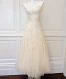 Sweet Light Apricot Spaghetti Straps Tulle A-Line Birthday Prom Dresses HZ1108