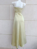Elegant French Spaghetti Strap Satin Mermaid Evening Gowns HZ1108