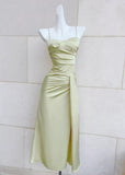 Elegant French Spaghetti Strap Satin Mermaid Evening Gowns HZ1108