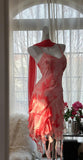 Gorgeous Vintage Spaghetti Straps Chiffon Ruffle Bodycon Short Prom Dresses HZ1108