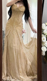Gorgeous Spaghetti Straps Beaded Chiffon Mermaid Prom Dresses Vintage Evening Gowns HZ1108