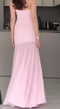 Modest Mermaid Pink Long Prom Dresses Formal Graduation Party Dress Evening Dress HZ1108