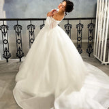 runhufu White Wedding Dresses Simple Puff Sleeves A-Line Sweetheart Wedding Gowns Boho Bridal Dress