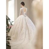 runhufu Wedding Dress 2023 Long Sleeve New Winter V-neck Flower Ball Gown Princess Wedding Dresses Vestido De Noiva