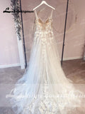 runhufu Unlined Bodice FLowy A Line Tulle Wedding Dress With V Neck Bridal Gown Beach Bridal Gown trouwjurk Robe de mariee