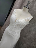 Runhufu Wedding Dresses Lace Appliques Buttons Custom Made Mermaid Wedding Gown Boho Bride Dress 2023 Vestido De Noiva