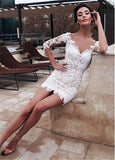 Runhufu Cheap Wedding Dress Half Sleeves Mini Short Shirt Bride Dresses Wedding Bridal Gowns 2023 Custom Made