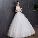 runhufu The Shoulder Wedding Dress 2023 light Appliques Pearls Lace Fashion Wholesale Cheap Simple Bride Dress Vestidos De Novia