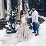 Runhufu Off The Shoulder Princess Wedding Dress Sweetheart Appliqued Puff Sleeves Bride Dress A-Line Backless For Bride Gown 2023
