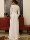 Runhufu Elegant Muslim Boho Wedding Dress 2023 Long Sleeves High Neck Vintage Bridal Dress Lace Appliques Vestido De Noiva