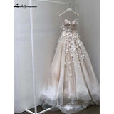 runhufu Wedding Dresses with flowers sweetheart A-line Bridal Dresses Sexy Wedding Gowns Robe de mariee