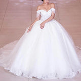 Runhufu Beaded Lace Wedding Dresses Gorgeous Off Shoulder Tulle Bridal Wedding Gowns Sweetheart Princess Bridal Dress 2024