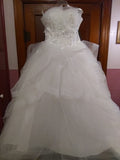 runhufu Luxury Bead Fashion Strapless Wedding Dresses 2023 New Korean Tiered Organza Sweet Bride Princess Gowns Vestido de noiva