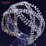 Runhufu HP243 Full Rhinestone Headband for Women Bridal Headpiece Wide Hair Band Handmade Headwear Wedding Hair Accessories