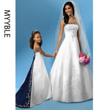 Runhufu De Novia Satin Embroidery Wedding Dresses 2023 Strapless Lace-up Court Train Bride Gowns Colored Custom Made