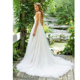 runhufu Wedding Dress Calssic Beach Wedding Dress Sleeveless V-neck Backless A-line Vestido De Noiva Robe De Mariee plus