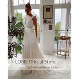 Runhufu Bohemian Wedding Dresses V Neck Appliques Lace Tulle White Ivory Beach A-Line Boho Bride Gown 2024 vestidos de novia