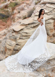 Runhufu Wedding Dresses Lace Appliques Buttons Custom Made Mermaid Wedding Gown Boho Bride Dress 2023 Vestido De Noiva