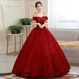 runhufu Off The Shoulder Quinceanera Dresses Shining Beading Ball Gown Prom Dress Plus Size Pink Quinceanera Dresses
