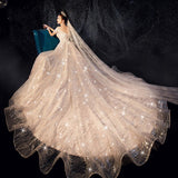 Runhufu New O Neck Wedding Dress With Sweep Train Shining Sequins Lave Bridal Ball Gown Plus Size Custom Made Vestido De Noiva