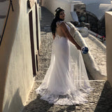 Runhufu Mermaid Wedding Dresses Turkey 2024 Lace Appliques Bridal Dress Custom Made Wedding Gown vestidos de noiva Plus size