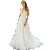 runhufu Wedding Dress Calssic Beach Wedding Dress Sleeveless V-neck Backless A-line Vestido De Noiva Robe De Mariee plus