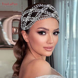 Runhufu HP243 Full Rhinestone Headband for Women Bridal Headpiece Wide Hair Band Handmade Headwear Wedding Hair Accessories